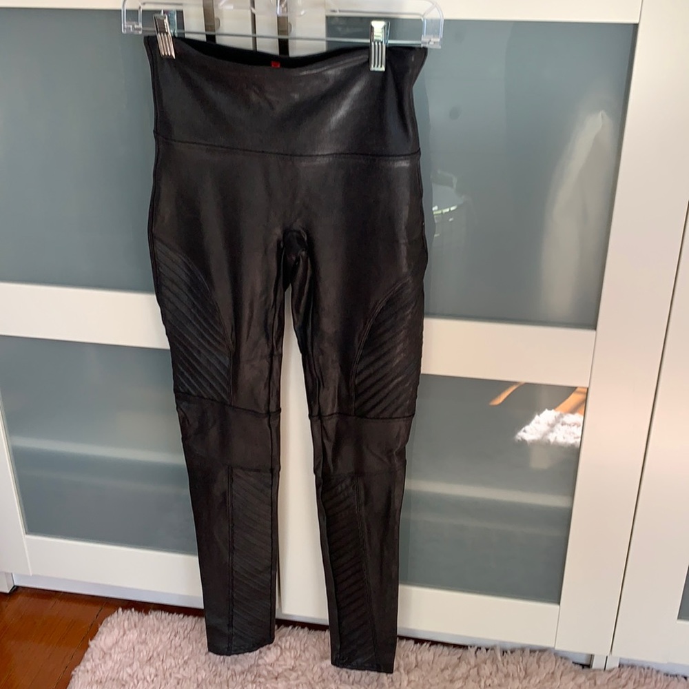 Spanx Moto Faux Leather Leggings - M